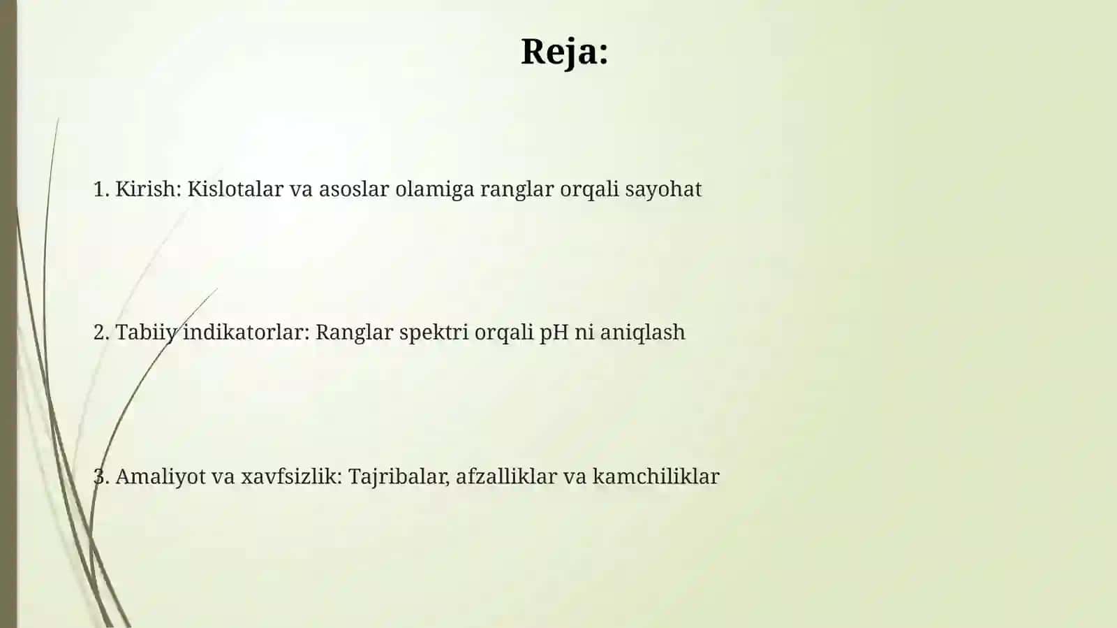 Kislotalar, Asoslar va Tabiiy Indikatorlarga Umumiy Nazar 2