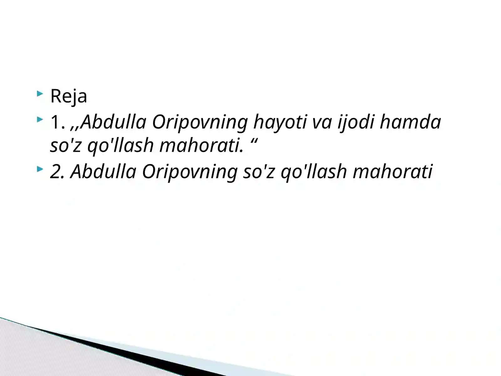 Abdulla Oripovning hayoti va ijodi 2