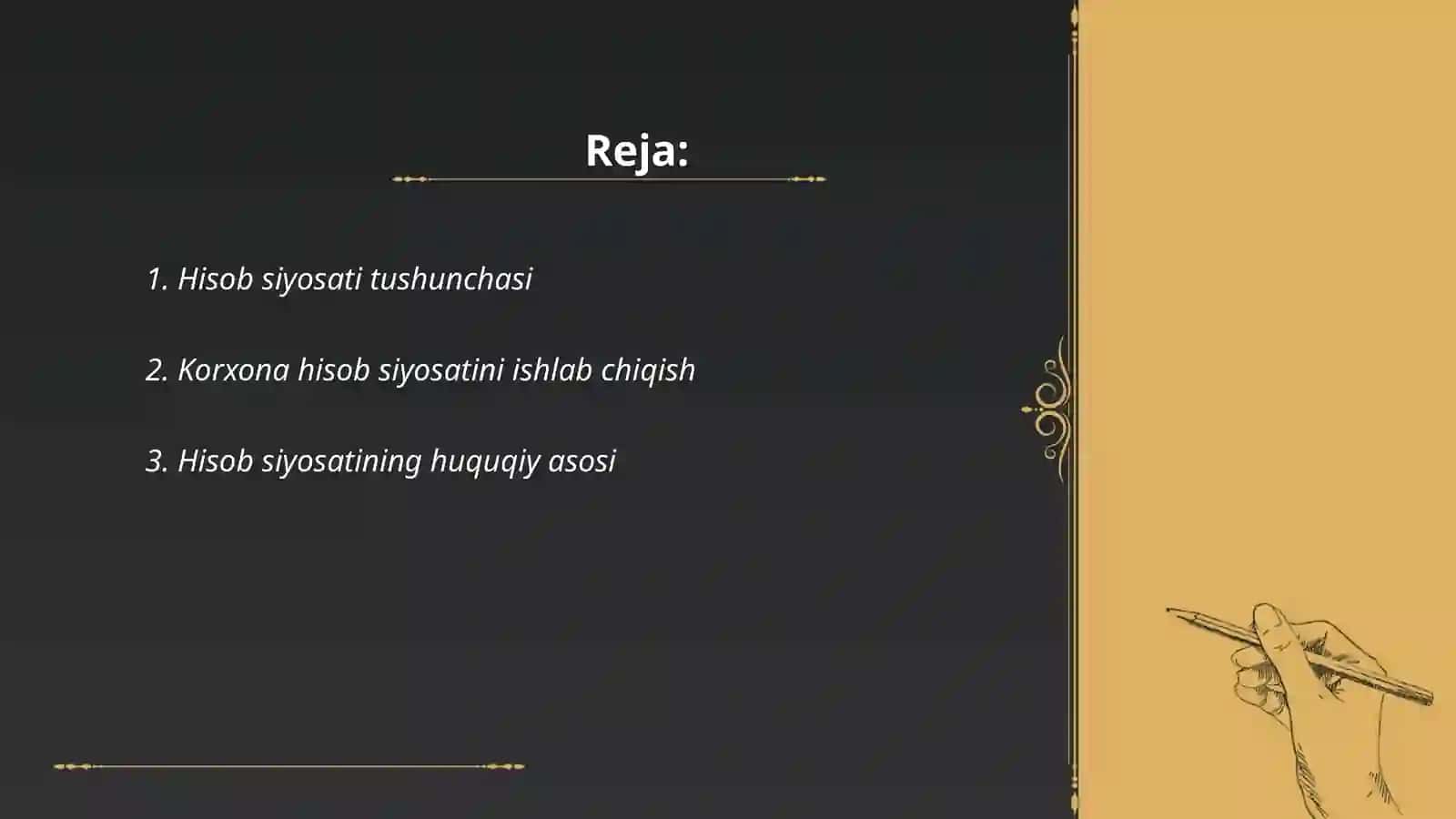 Korxonaning hisob siyosati 2