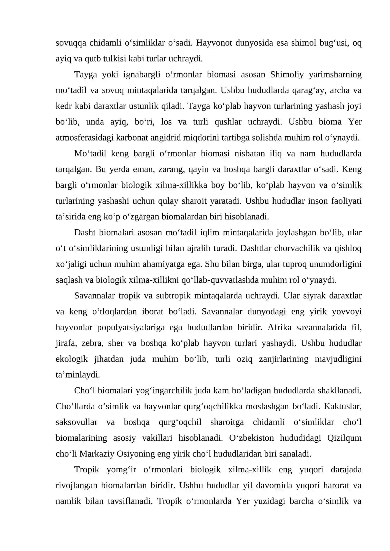 Bioma va biologik xilma-xillik 2