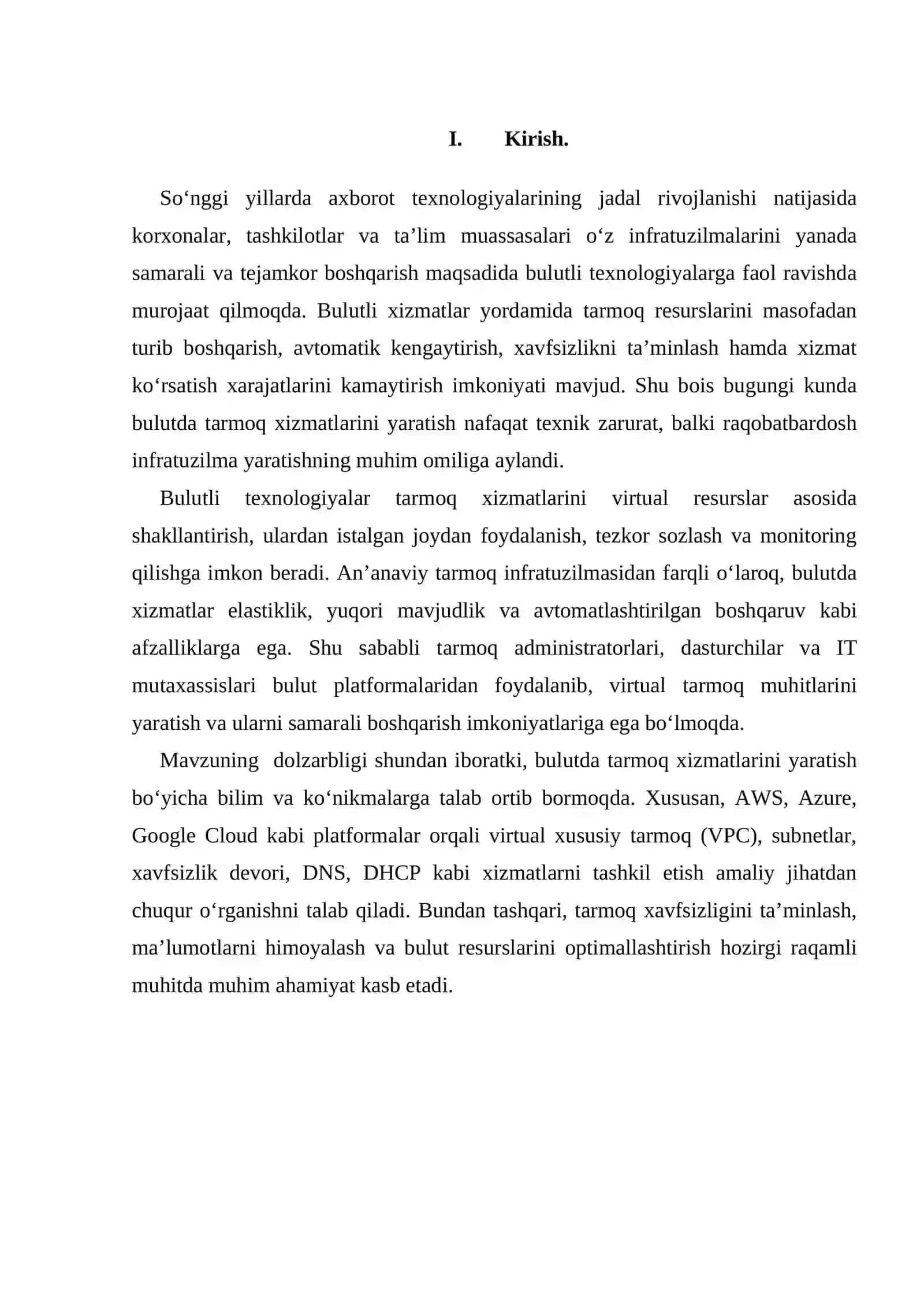 Bulutda tarmoq xizmatlarini yaratish 2