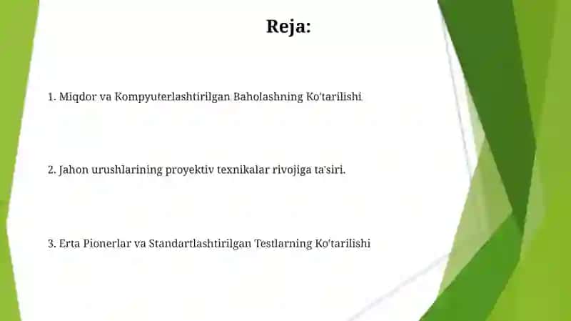 Psixodiagnostikaning 20-asrda rivojlanishi 2