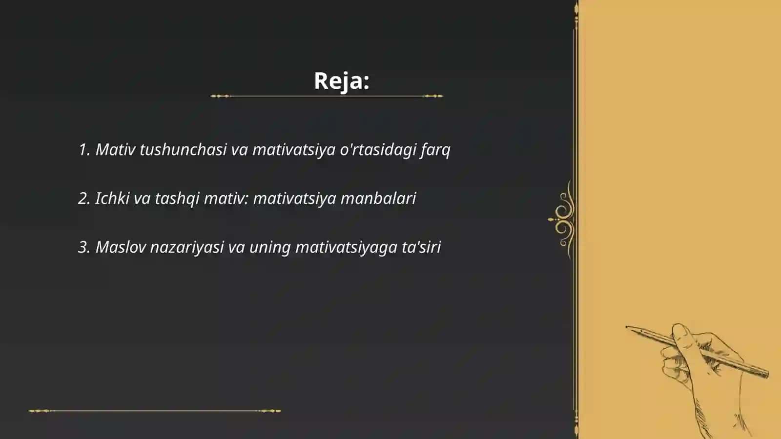 Mativ va mativatsiya 2