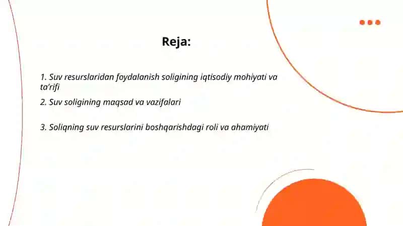 Suv resurslaridan foydalanganlik uchun soliqning iqtisodiy mohiyati va ahamiyati 2