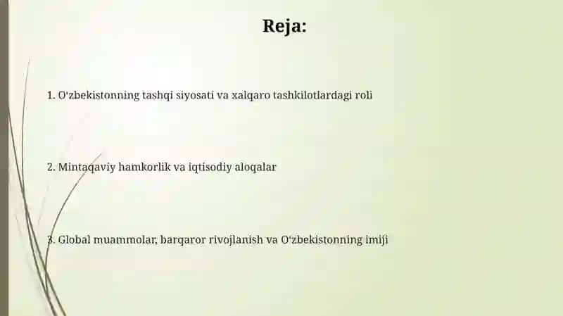 O'zbekiston va jahon hamjamiyati 2