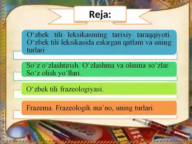 O‘zbek tili leksikasining tarixiy taraqqiyoti 2