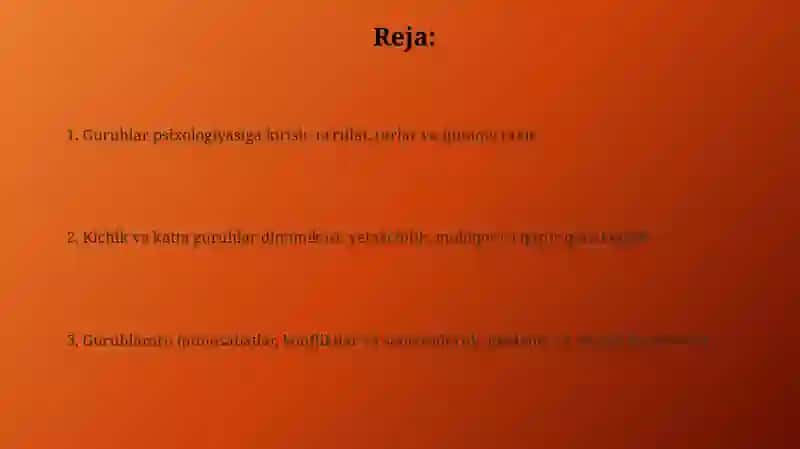 Kichik va katta guruhlar psixologiyasi 2