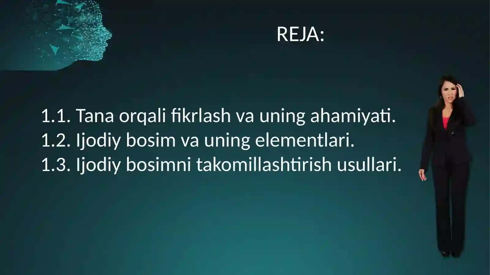 Tana fikrlash. Ijodiy bosim 2