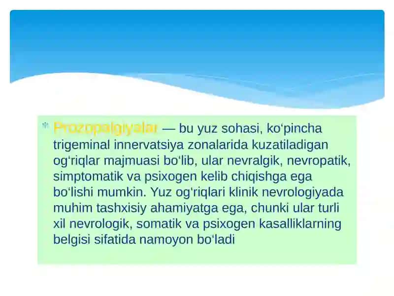 Prozopalgiyalar 2