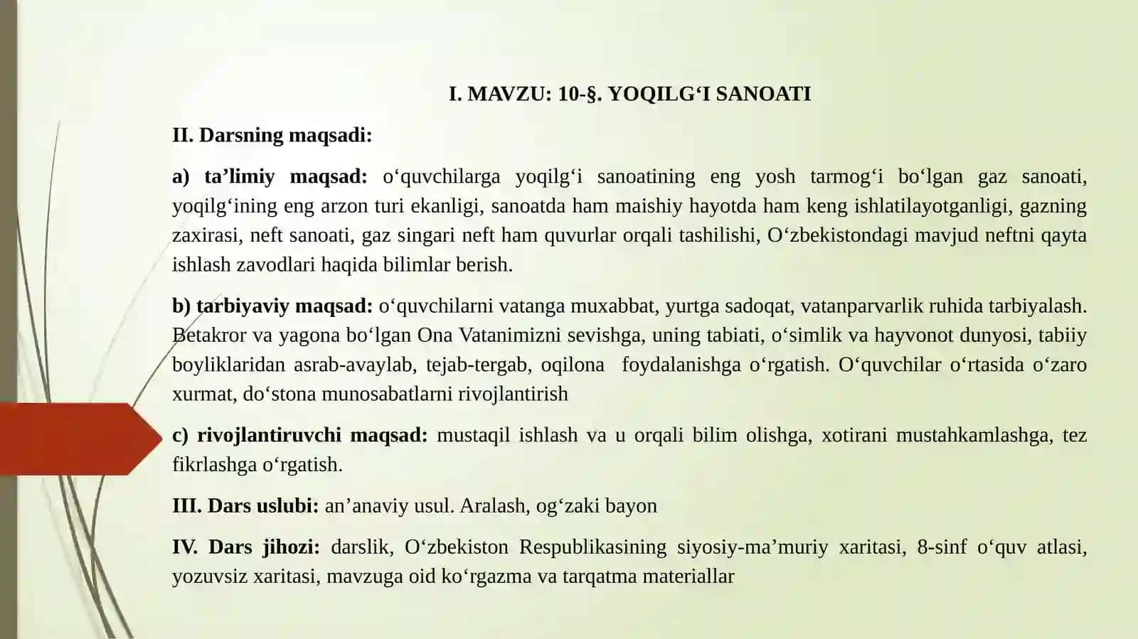 "YOQILG‘I SANOATI" MAVZUSI 2