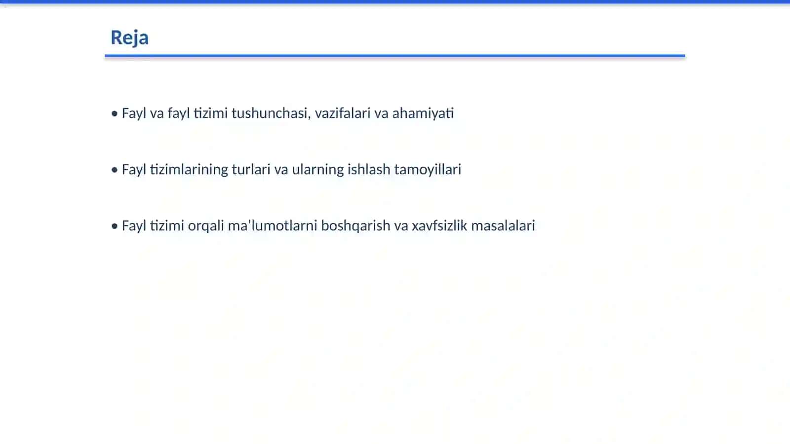 Fayl sistemasining asosiy tushunchalari 2