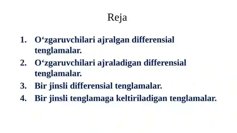 Birjinsli differensial tenglamalar 2
