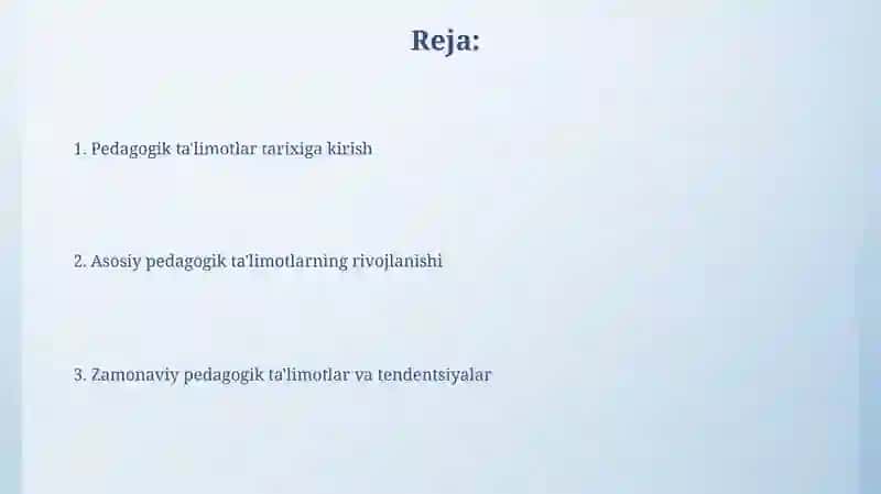 Pedagogik ta'limotlar tarixi 2