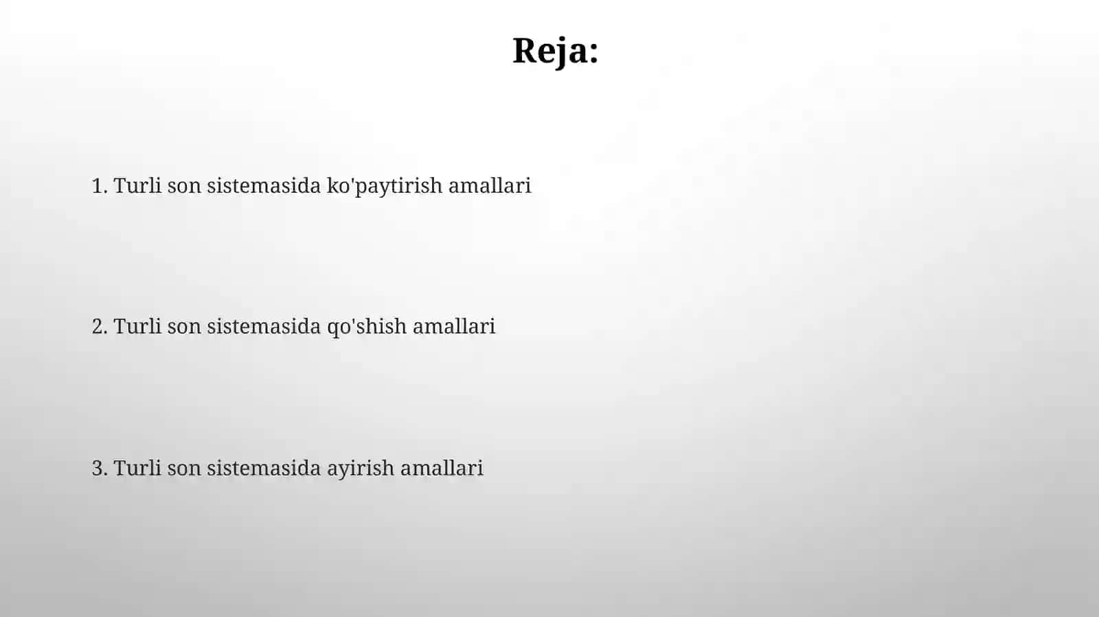 Sakkizlik son sistemasida ko'paytirish amallari 2