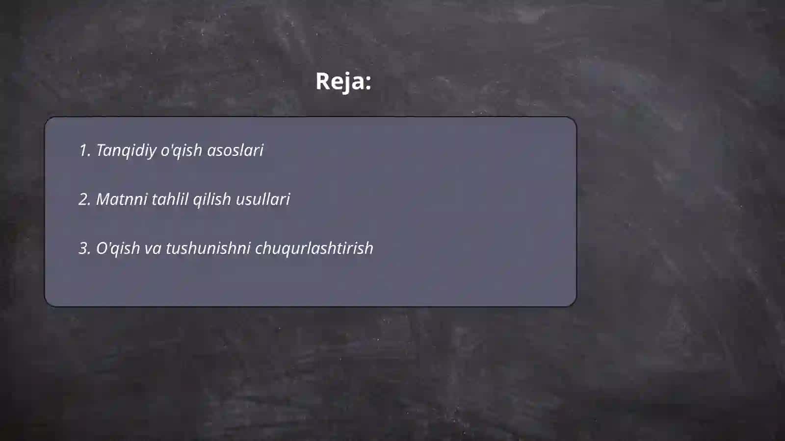 Tanqidiy òqish va estlatmalar bilan ishlash 2