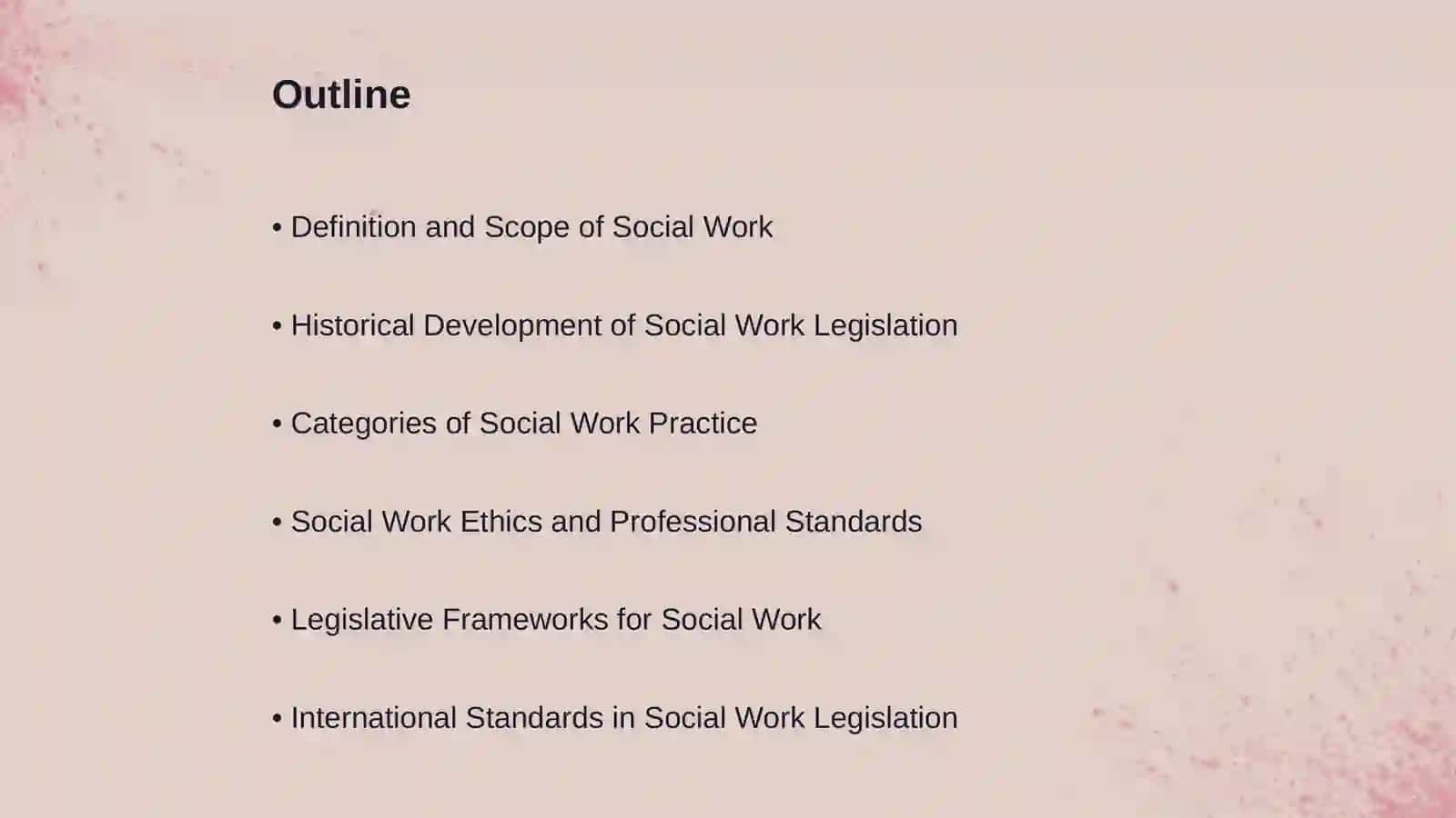 Categories and legislation of social work 2