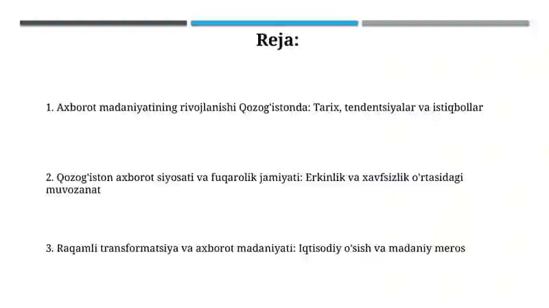 Axborot madaniyatining o'rni( Qozog'iston misolida) 2