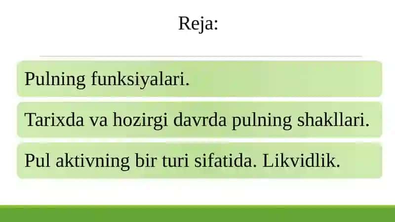 Zamonaviy moliya tizimi 2