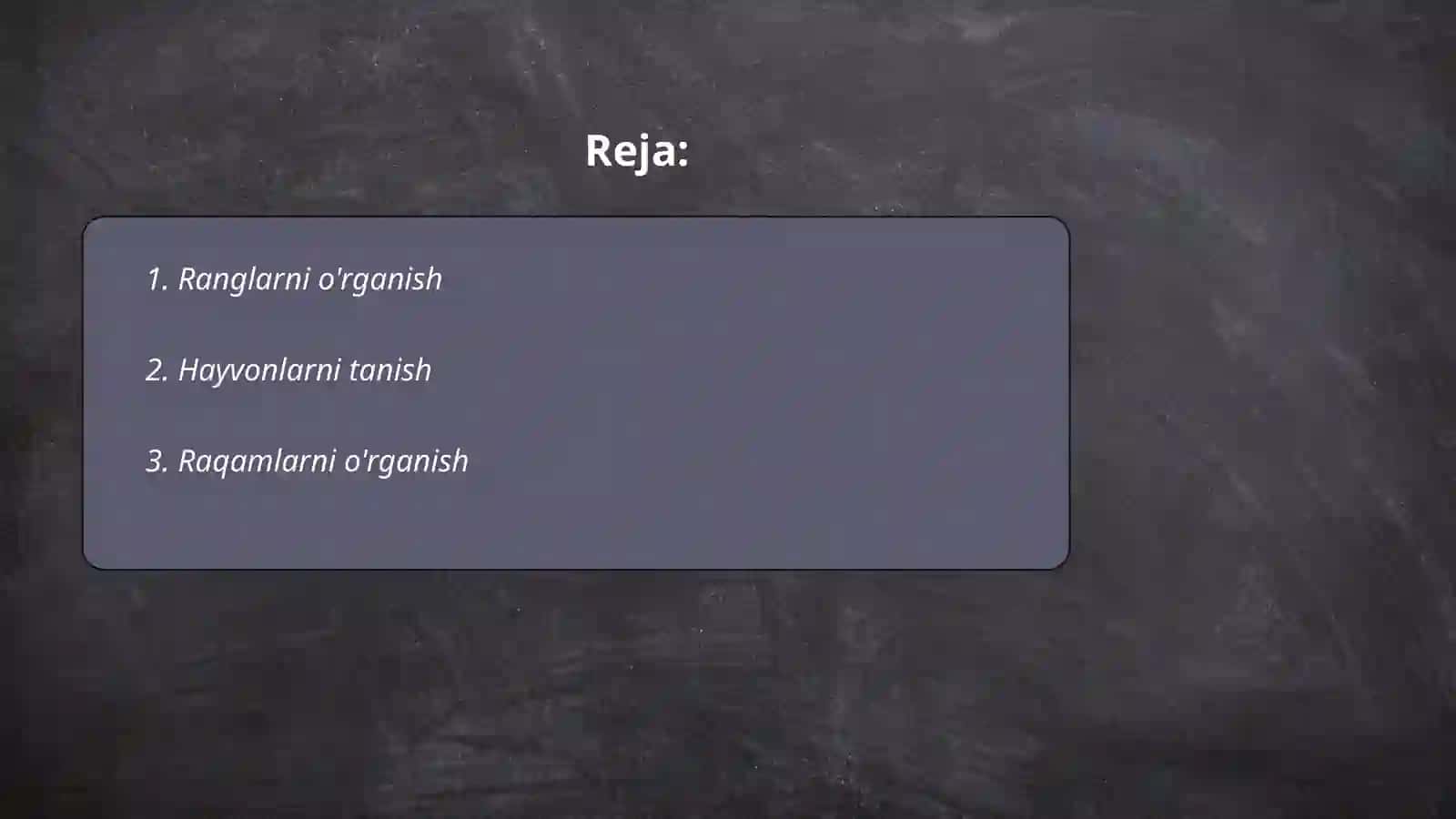 Ranglarni o'rganish 2