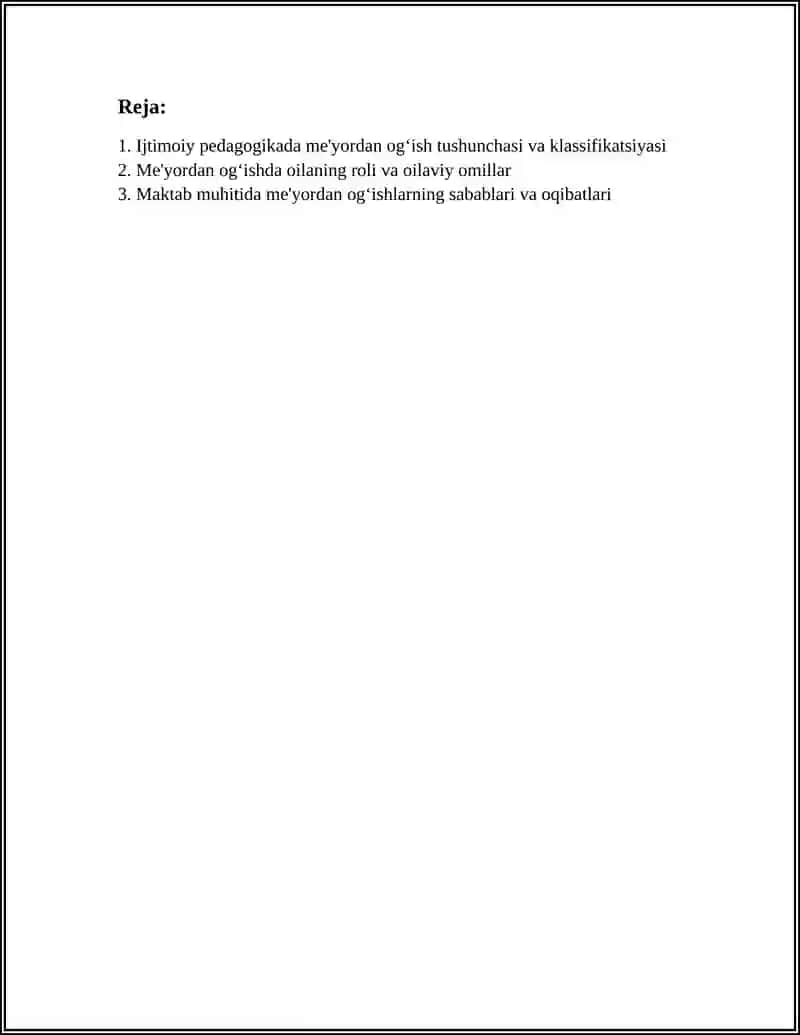 IJTIMOIY PEDAGOGIKA ME'YORDAN OGʻISHI 2
