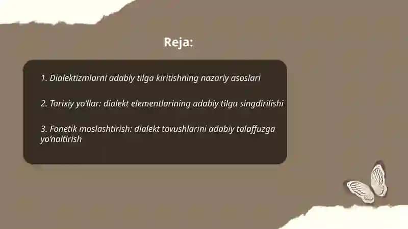 Dialektizmlarni adabiy tilga kiritishning nazariy asoslari 2