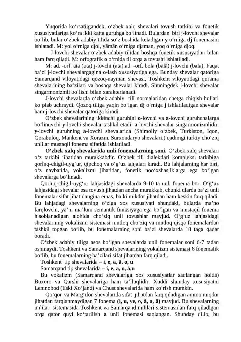 Oʻzbek Shevalarining Fonetik Xususiyat 2