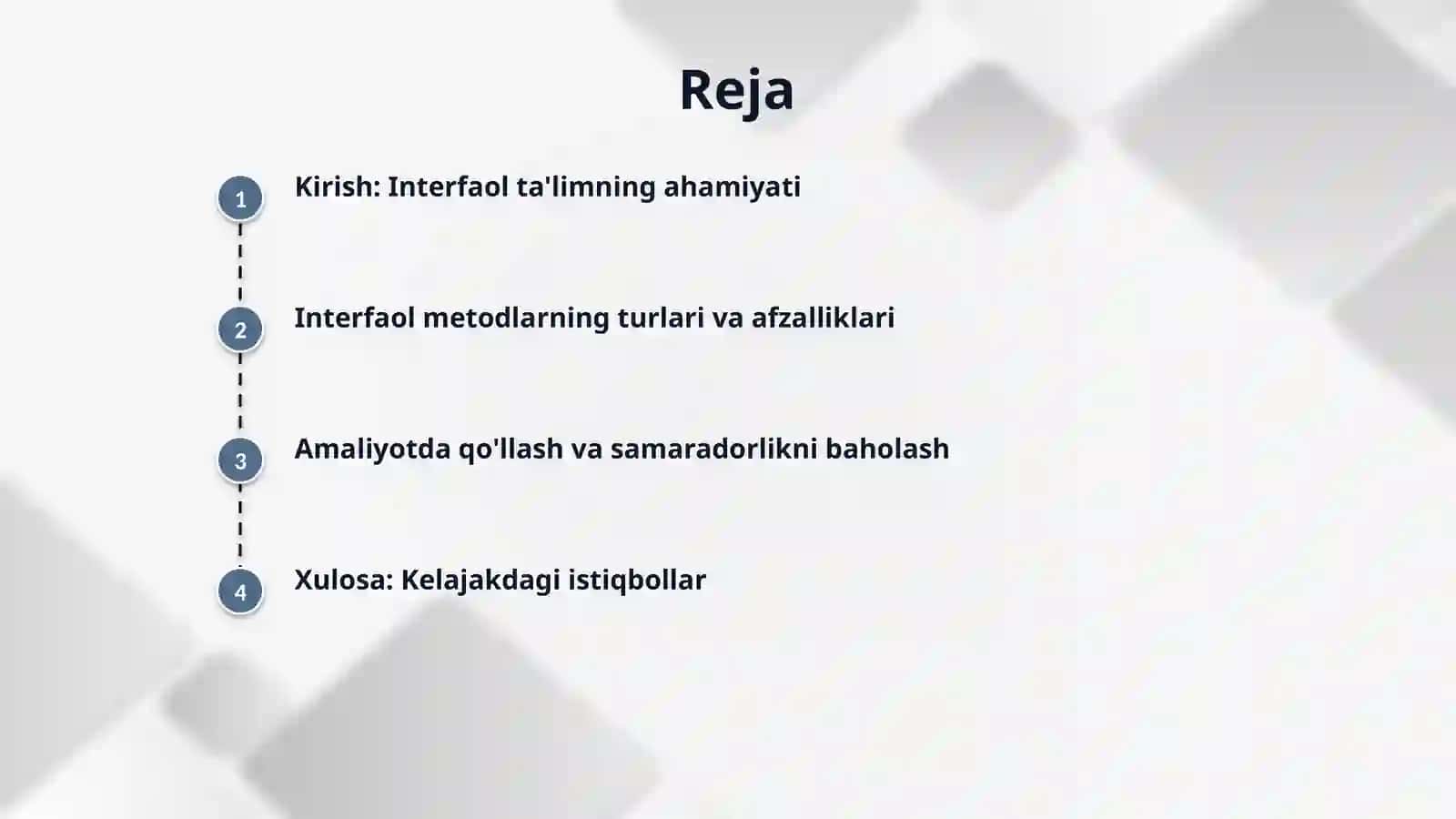 O'qitishda interfaol metodlardan foydalanish to'g'risida 2