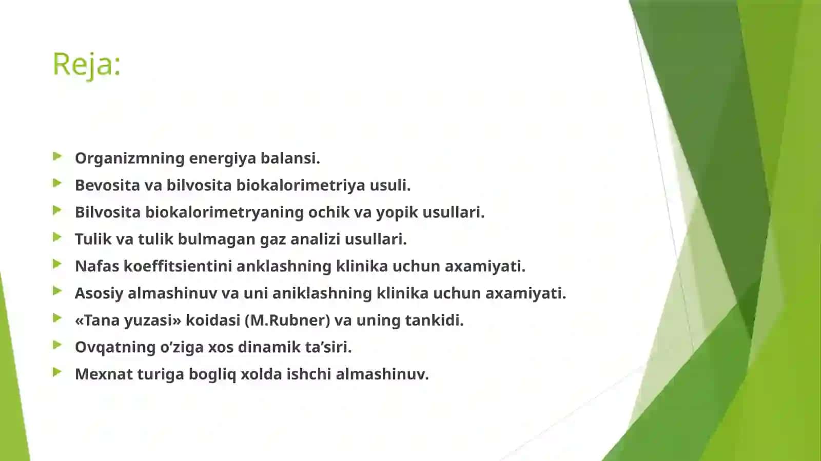 MODDALAR VA ENERGIYA ALMASHINUVINI O’RGANISH 2