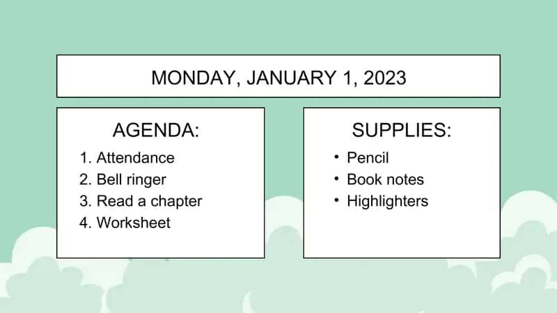Daily Class Agenda 2