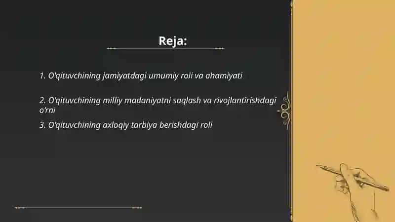 O'qituvchining jamiyatda tutgan o‘rni 2