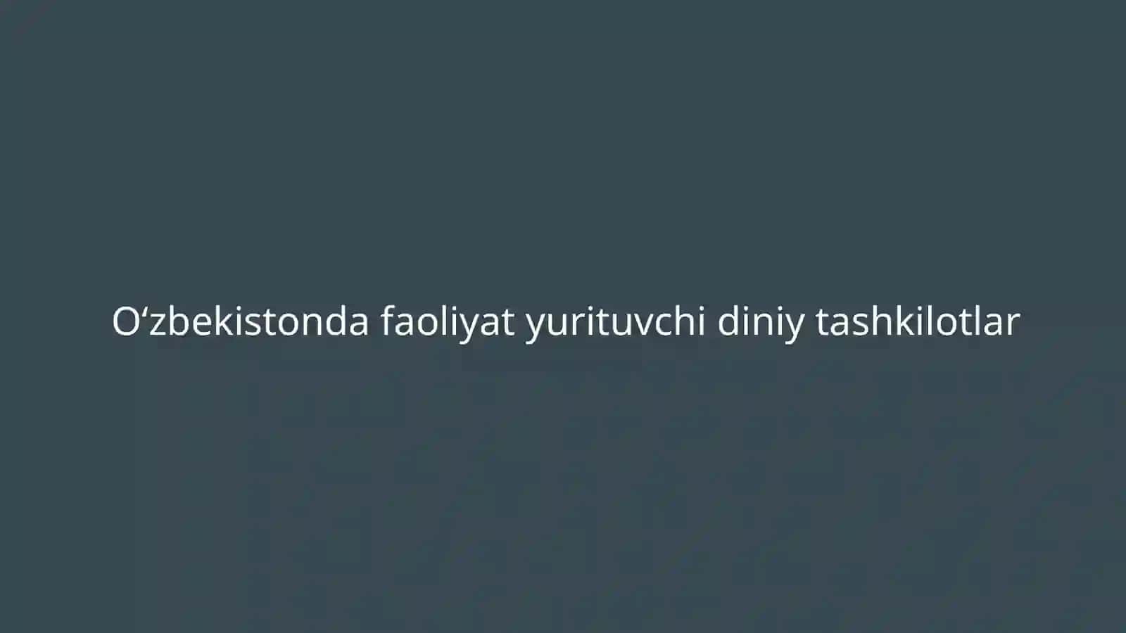 Diniy tashkilotlar faoliyati 2