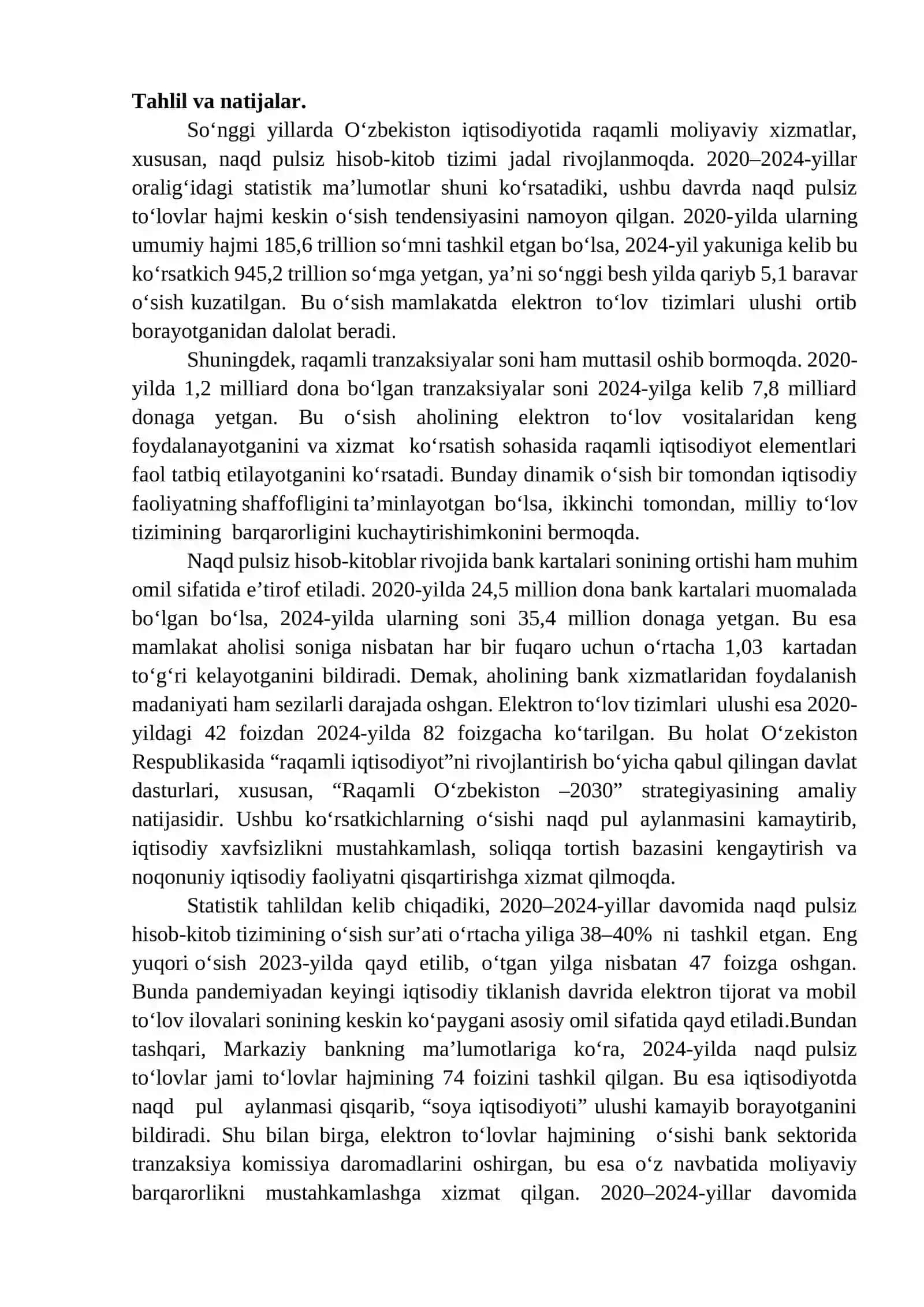 Naqd pulsiz hisob tizimi maqola 2
