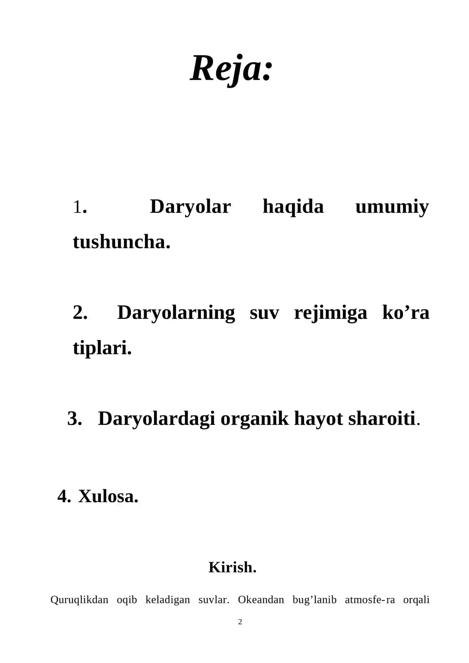 DARYOLAR VA ULARNING AHAMIYATI 2