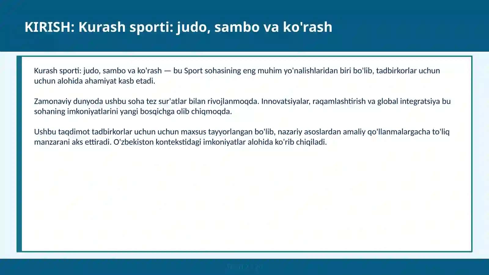 KURASH SPORTI: JUDO, SAMBO VA KO'RASH 2