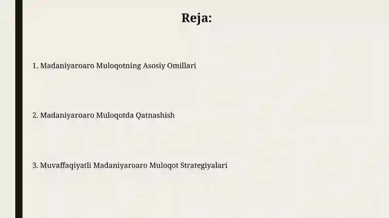 Madaniyaroaro Muloqotning Asosiy Omillari 2