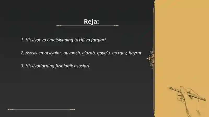 Hissiyot va emotsiya 2