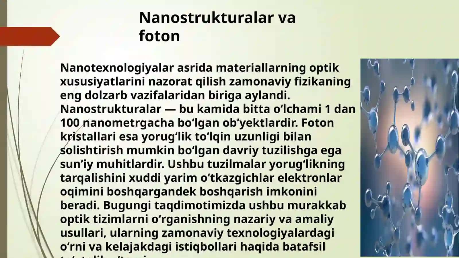 Nanostrukturalarning, jumladan foton kristallarining optik xususiyatlarini oʻrganish usullari 2