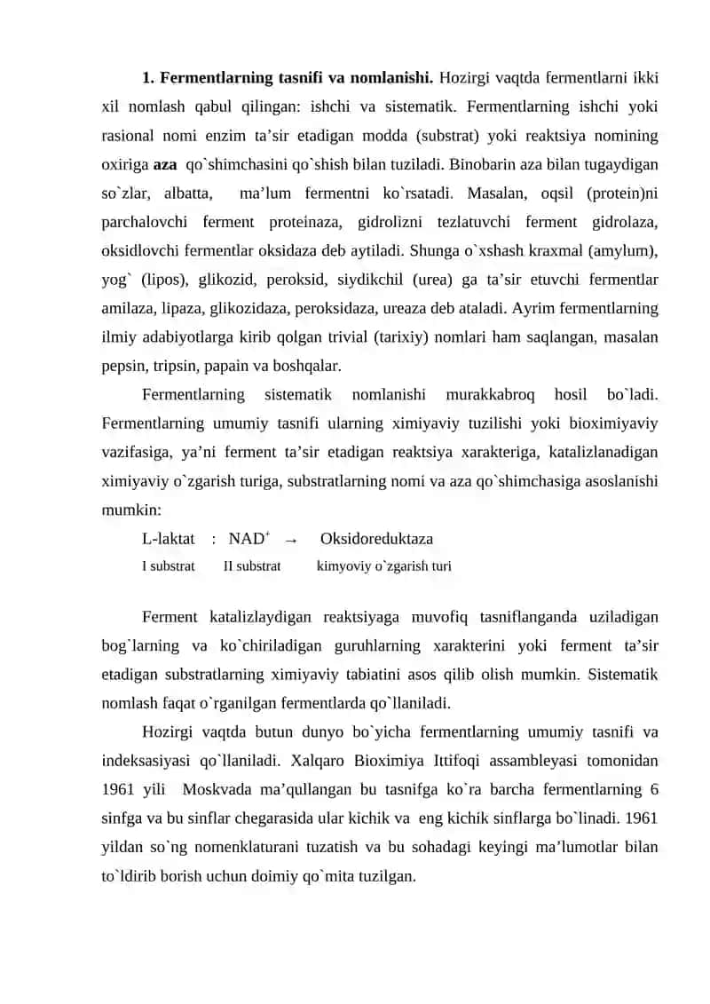 TIBBIYOTDA FERMENTLARNING QO'LLANISHI 2