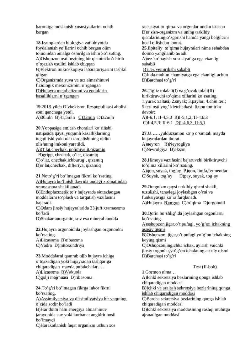 Odamlar sog’ligi va salomatligi 2