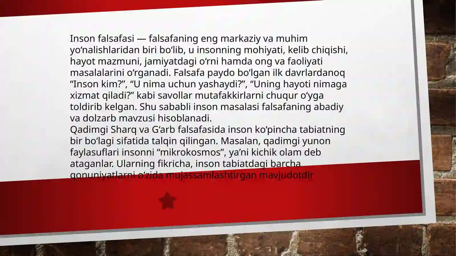 Inson falsafasi 2