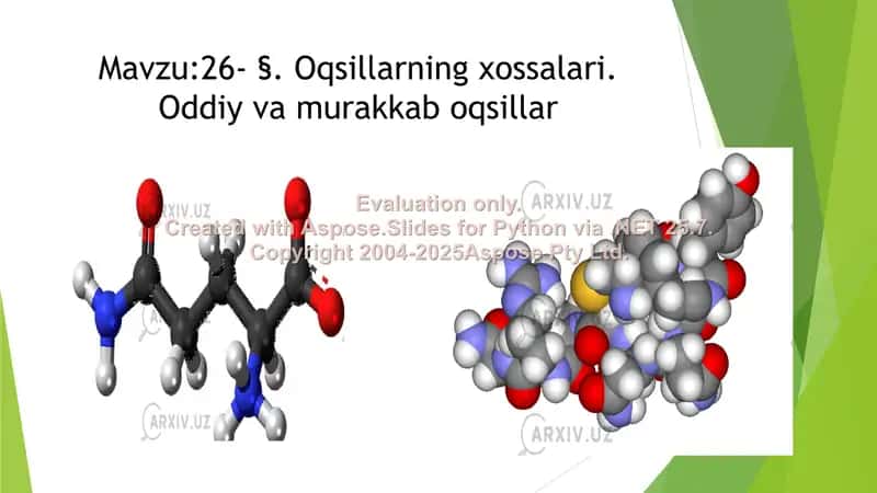 Oqsillarning xossalari 2