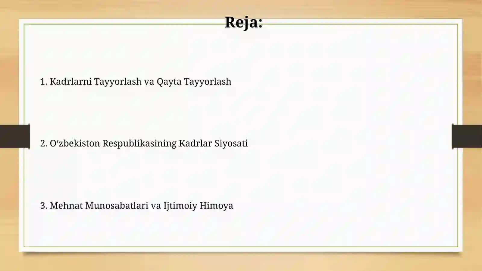 Oʻzbekiston Respublikasida kadrlar siyosati 2
