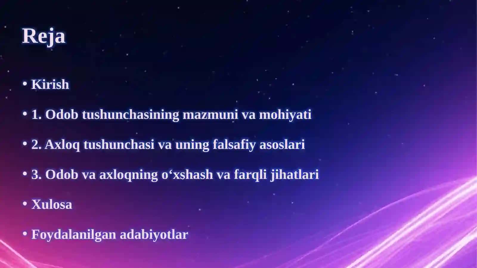 Odob va axloqning o‘zaro munosabati 2