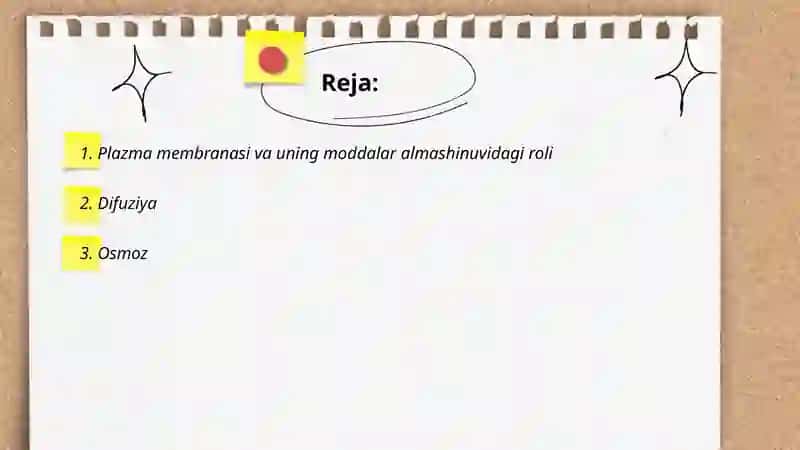 Plazma membranasi va uning moddalar almashinuvidagi roli 2