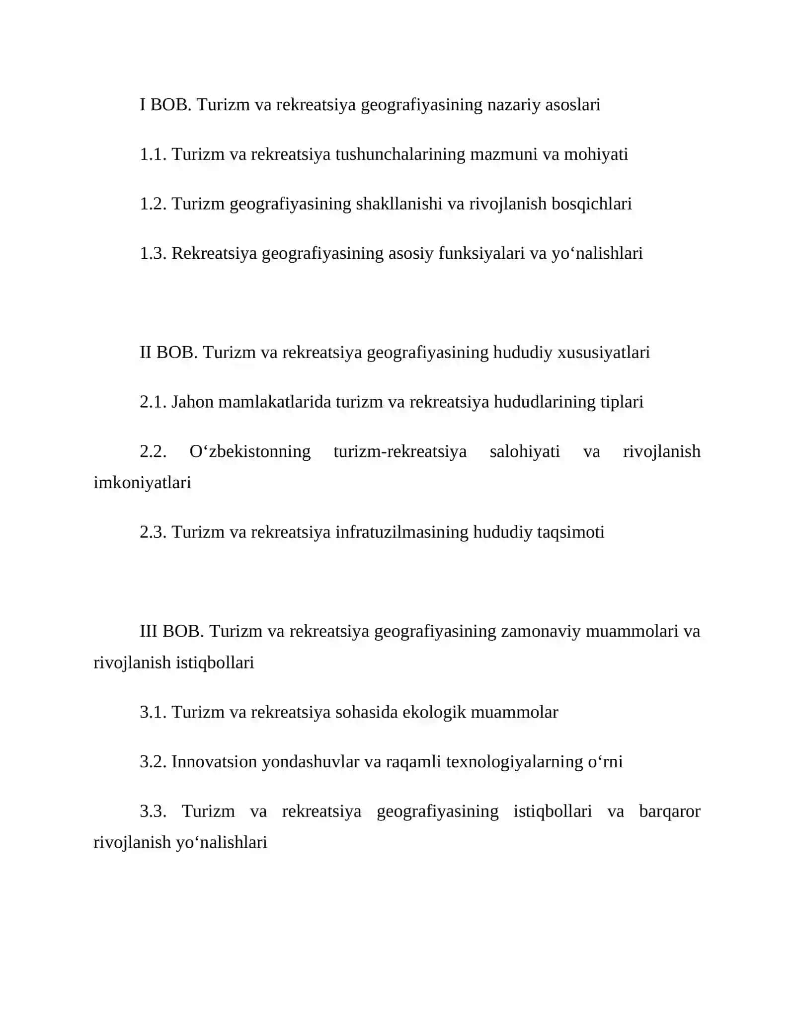Turizm va rekreatsiya geografiyasi 2