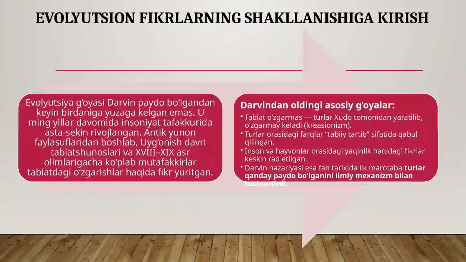 CH. DARVIN VA BOSHQA OLIMLARNING EVOLYUTSIYAGA DOIR ASARLARI 2