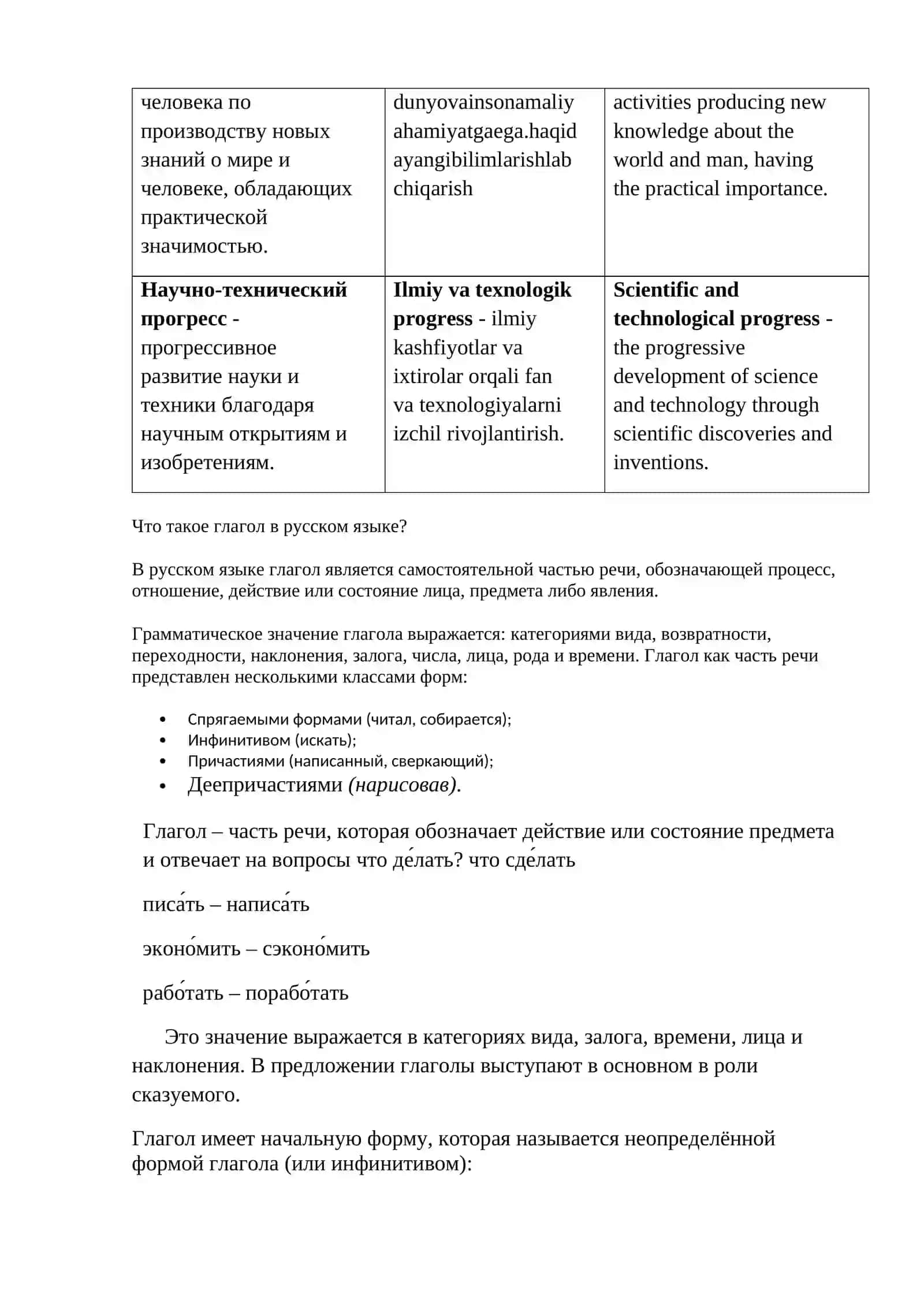 Глаголы, их формы и управление 2