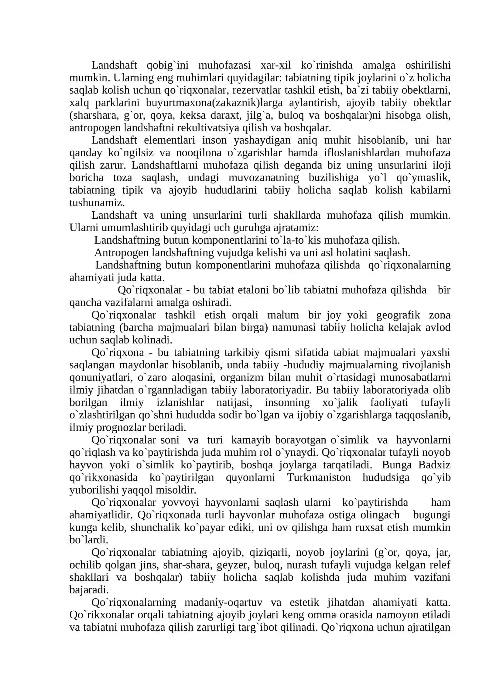 Landshaftlarni muhofaza qilish 2