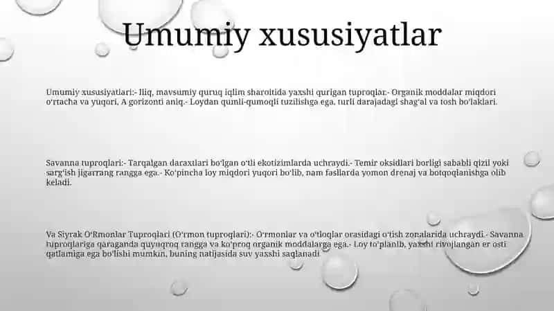 Savanna Va Siyrak OʻRmonlar Tuproqlari 2