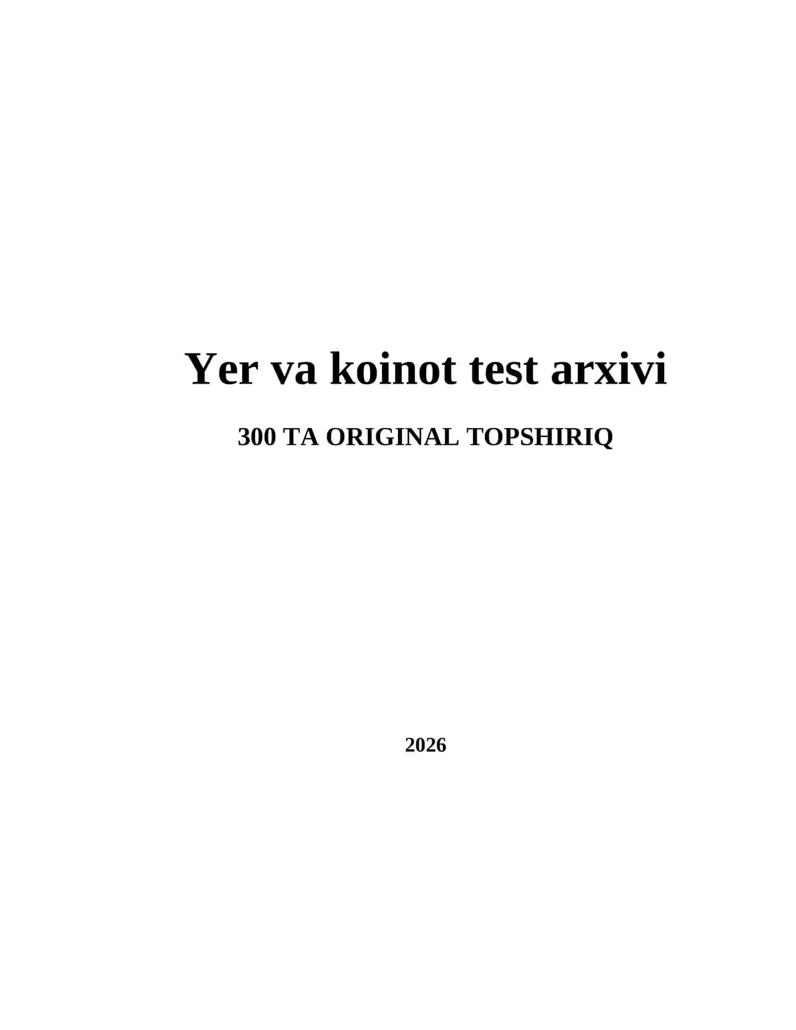 Yer va koinot test arxivi 2